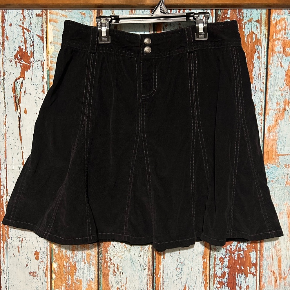 Athleta Black Corduroy A-Line Skirt